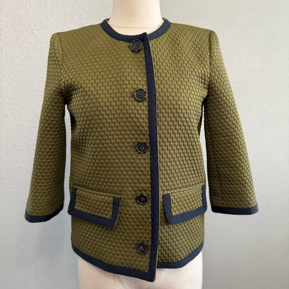 J.Crew 3/4‎ Sleeve Jacket in Matelasse Size 0 EUC - Picture 1 of 5